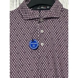 RLX Ralph Lauren Polo Shirt Men's Small Purple Golf Tees AOP Wicking Performance